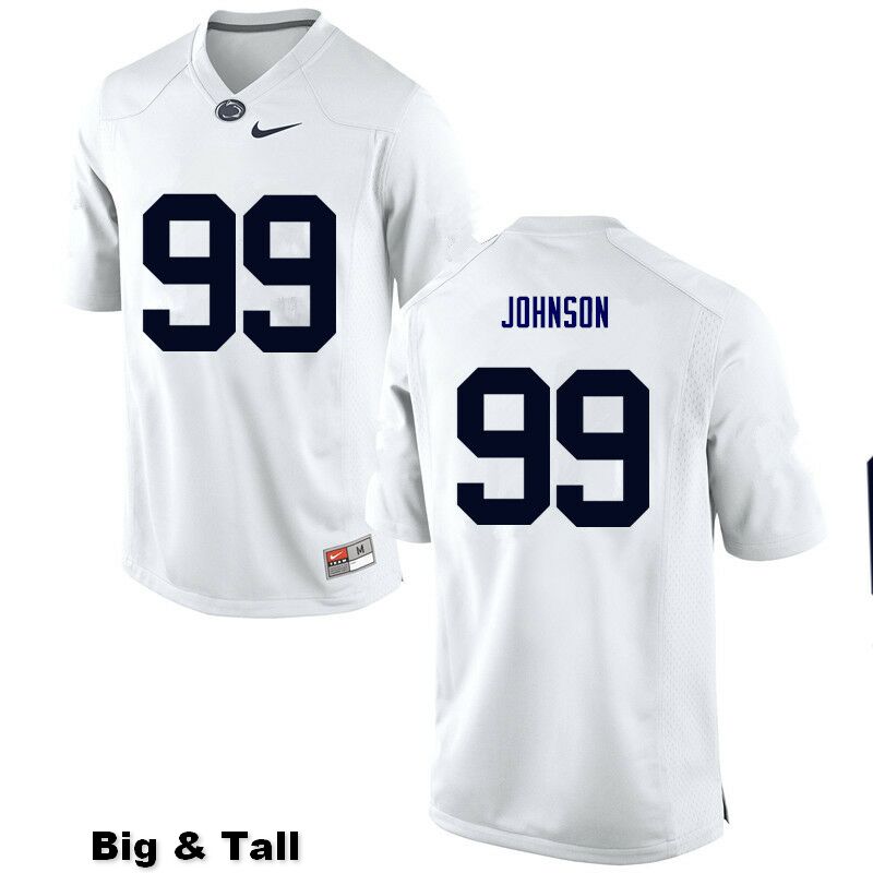 NCAA Nike Men's Penn State Nittany Lions Austin Johnson #99 College Football Authentic Big & Tall White Stitched Jersey XOX7598VC
